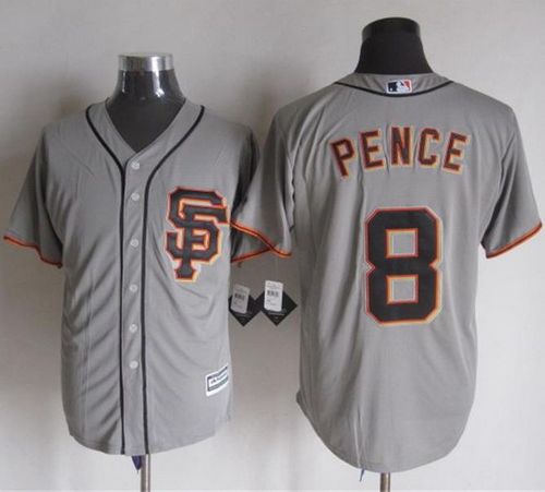 Giants #8 Hunter Pence Grey Road 2 New Cool Base Stitched MLB Jersey - Click Image to Close